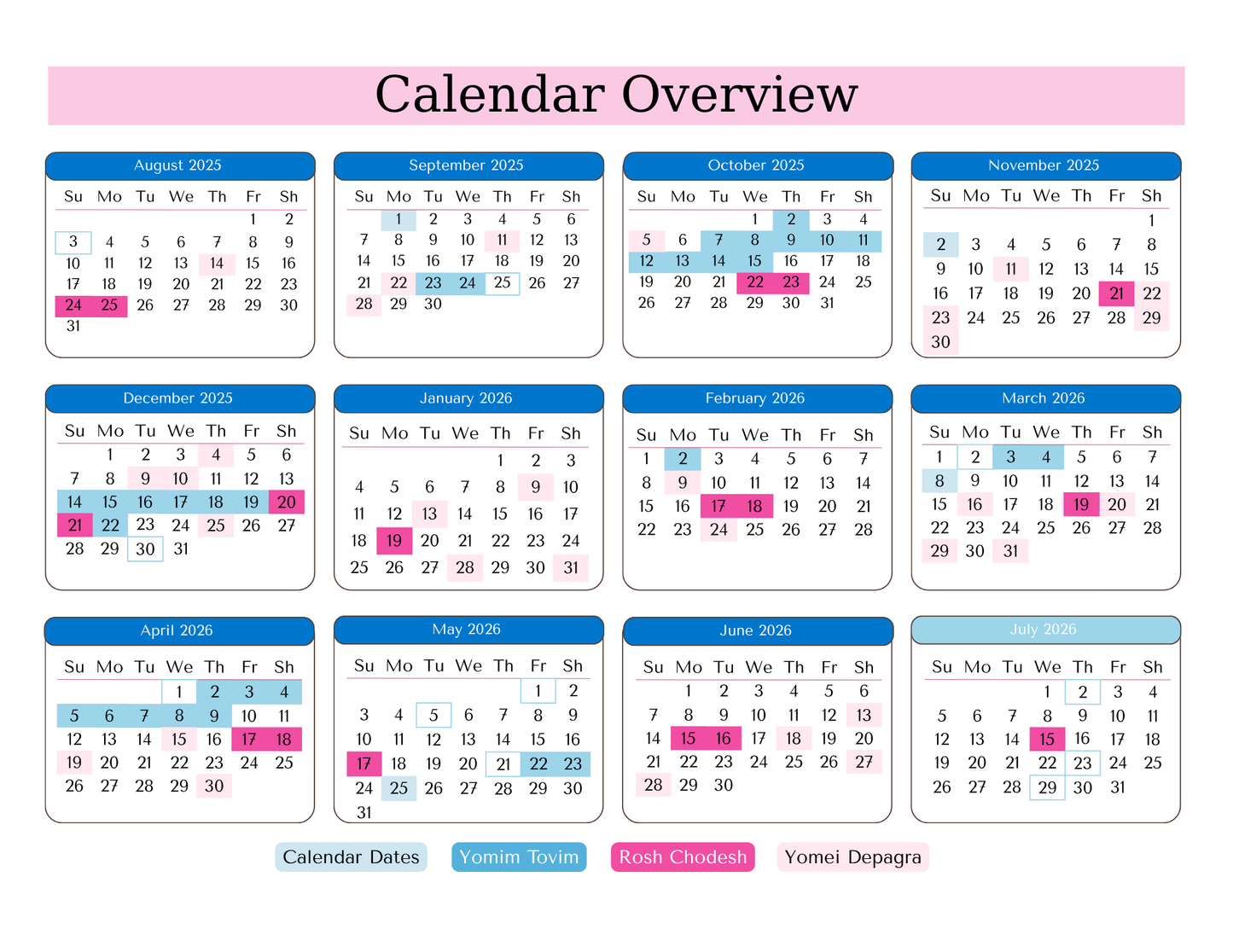 Chabad Teacher Planner - Jewish Online School Exclusive