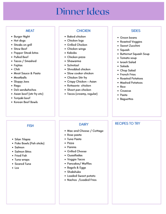 Meal Planning Printable