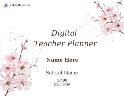 Digital Chabad Teacher Planner 5786