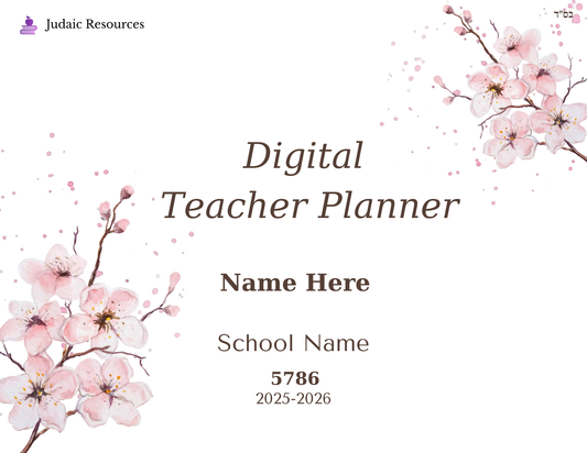 Digital Chabad Teacher Planner 5786
