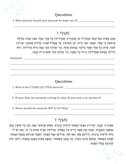 Hilchos Chanukah