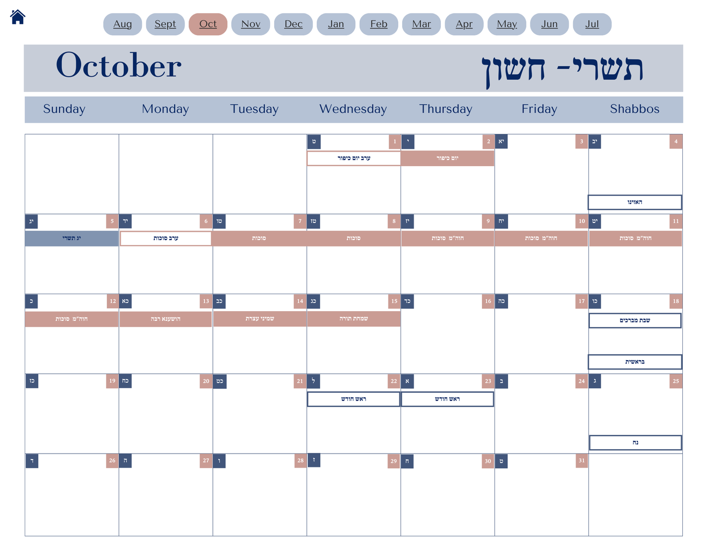 Digital Chabad Teacher Planner 5786