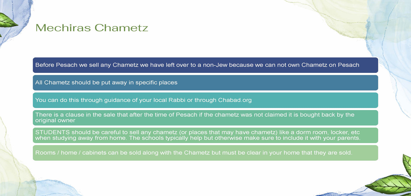 Preparing for Pesach: Yahadus & Hashkafah