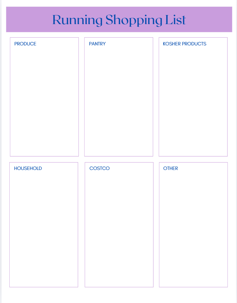 Meal Planning Printable