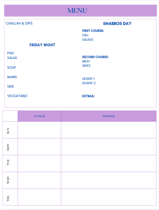 Meal Planning Printable