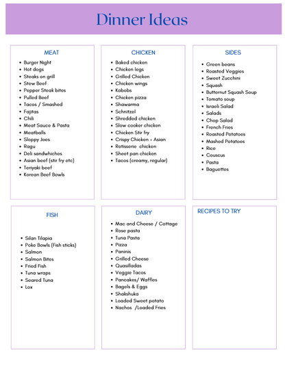 Meal Planning Printable