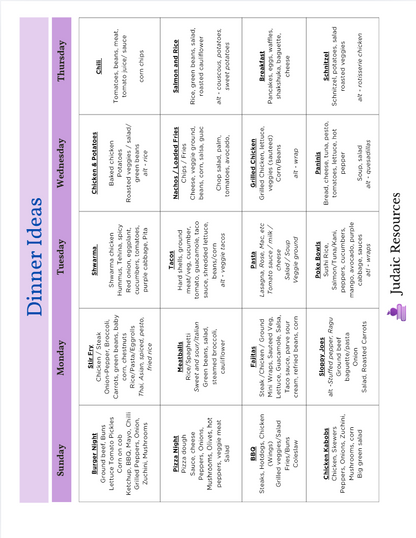 Meal Planning Printable