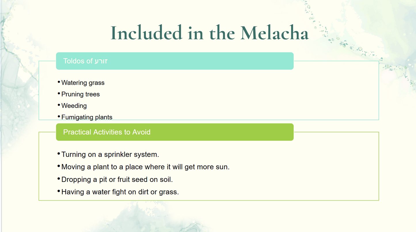 Shabbos & the 39 Melachos - Full Year Resources