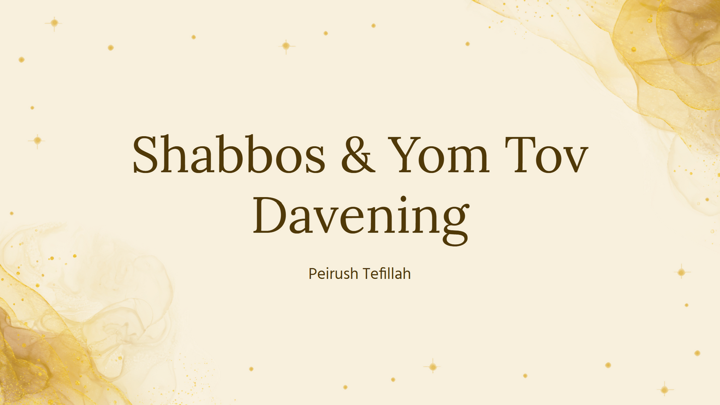 Shabbos & Yom Tov Davening Resources