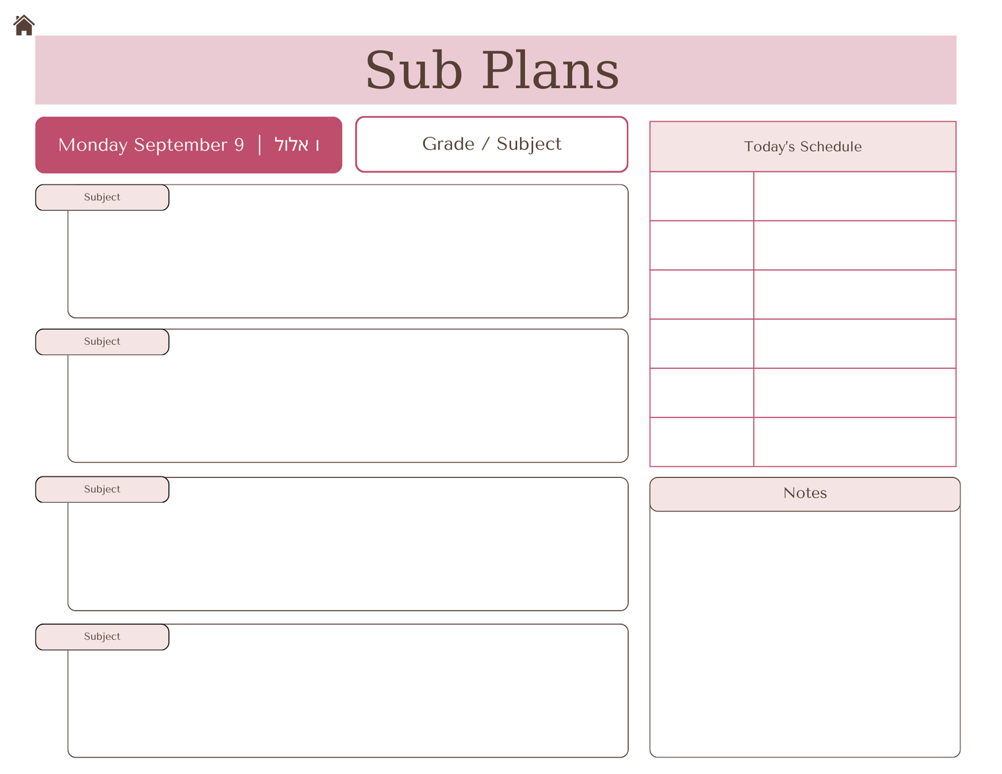 Digital Chabad Teacher Planner 5786