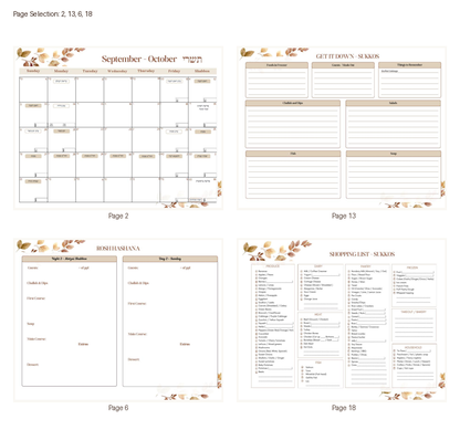 Tishrei Menu Planner